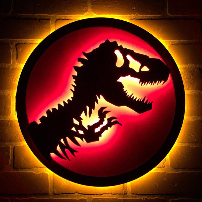 Jurassic Park Dinosaur LED Luminous Decorative Neon Wall Sconce