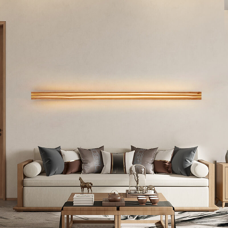 Linear fashion wood led table lamp