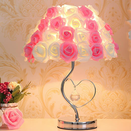 European crystal table lamp hot sale rose