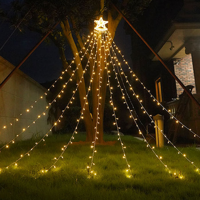 LED Solar Star Waterfall Light String Lights Remote Control