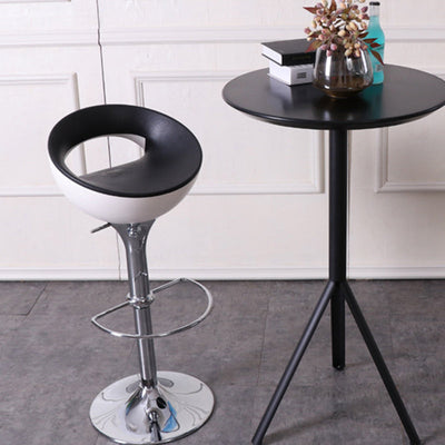 Modern Simplicity Iron ABS Round Bowl Hollowed Bar Stool Footrest Swivel For Kitchen