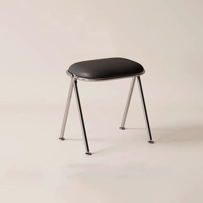 Contemporary Nordic Rectangular Leather Metal Vanity Stool For Bedroom