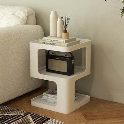 Modern Simplicity Square Iron End Table 3-Tier For Living Room