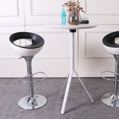 Modern Simplicity Iron ABS Round Bowl Hollowed Bar Stool Footrest Swivel For Kitchen