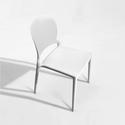 Contemporary Nordic Curved Square PP Dining Chair Backrest Armless For Dining Room