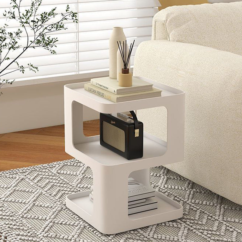 Modern Simplicity Square Iron End Table 3-Tier For Living Room