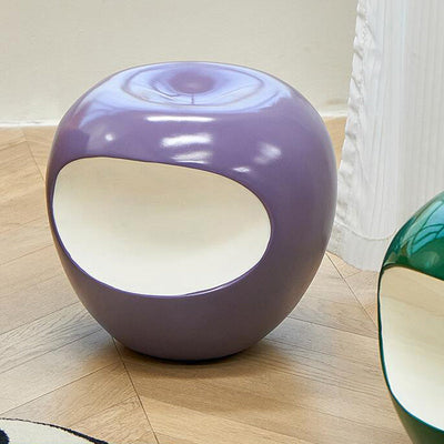 Modern Art Deco Apple Round Resin Chair Backless Armless For Bedroom