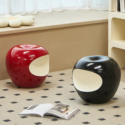 Modern Art Deco Apple Round Resin Chair Backless Armless For Bedroom