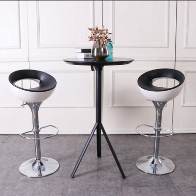 Modern Simplicity Iron ABS Round Bowl Hollowed Bar Stool Footrest Swivel For Kitchen