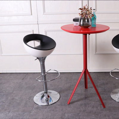 Modern Simplicity Iron ABS Round Bowl Hollowed Bar Stool Footrest Swivel For Kitchen