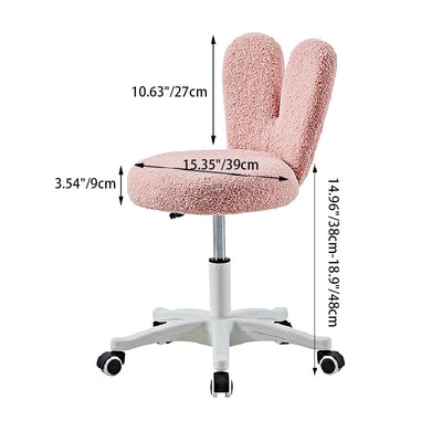 Modern Minimalist Round Lambswool Metal Vanity Stool Backrest For Bedroom