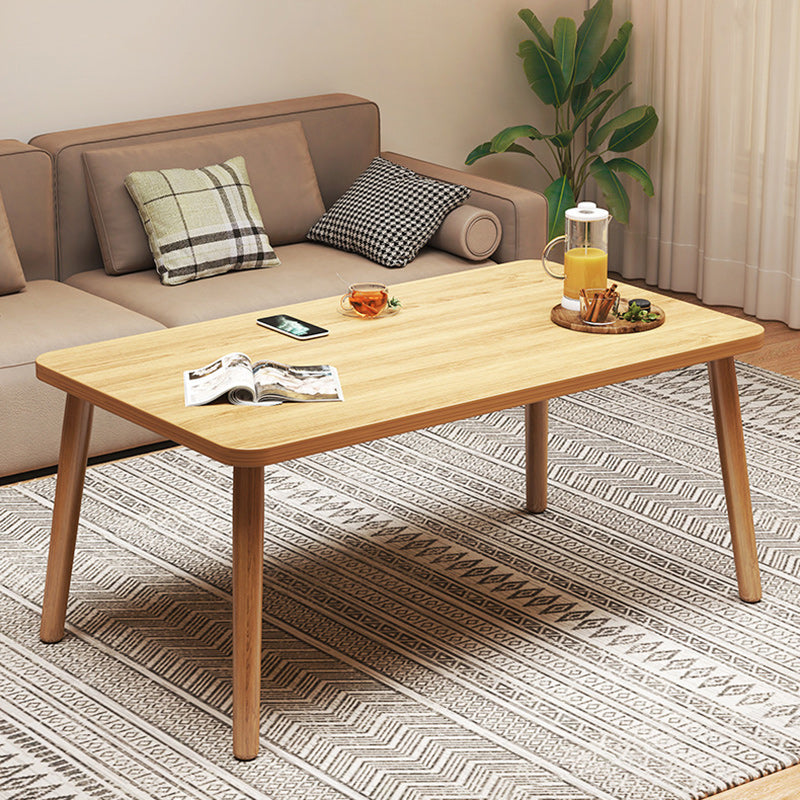 Modern Minimalist Rectangular Solid Wood Coffee Table For Living Room