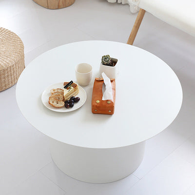 Modern Minimalist Round Cylinder Stainless Steel Coffee Table For Living Room