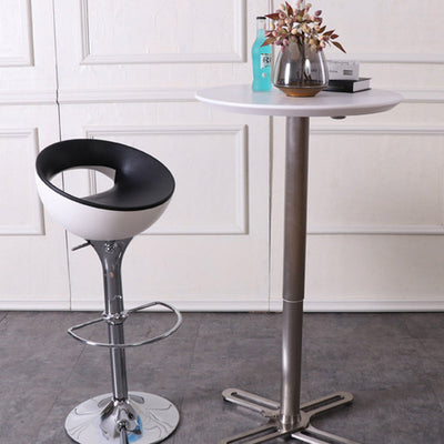 Modern Simplicity Iron ABS Round Bowl Hollowed Bar Stool Footrest Swivel For Kitchen