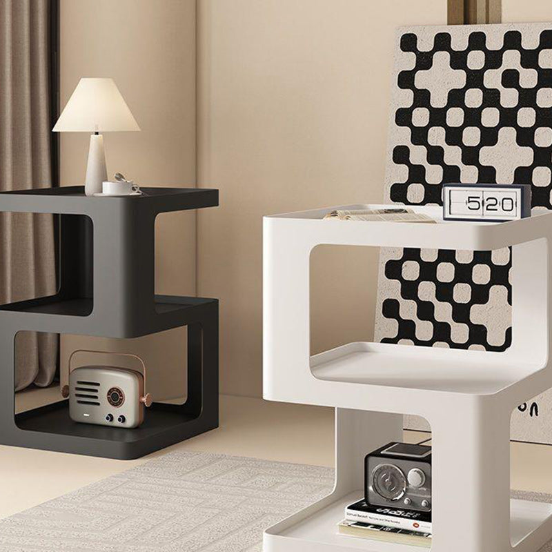 Modern Minimalist Square Iron Side Table 3-Tier For Living Room