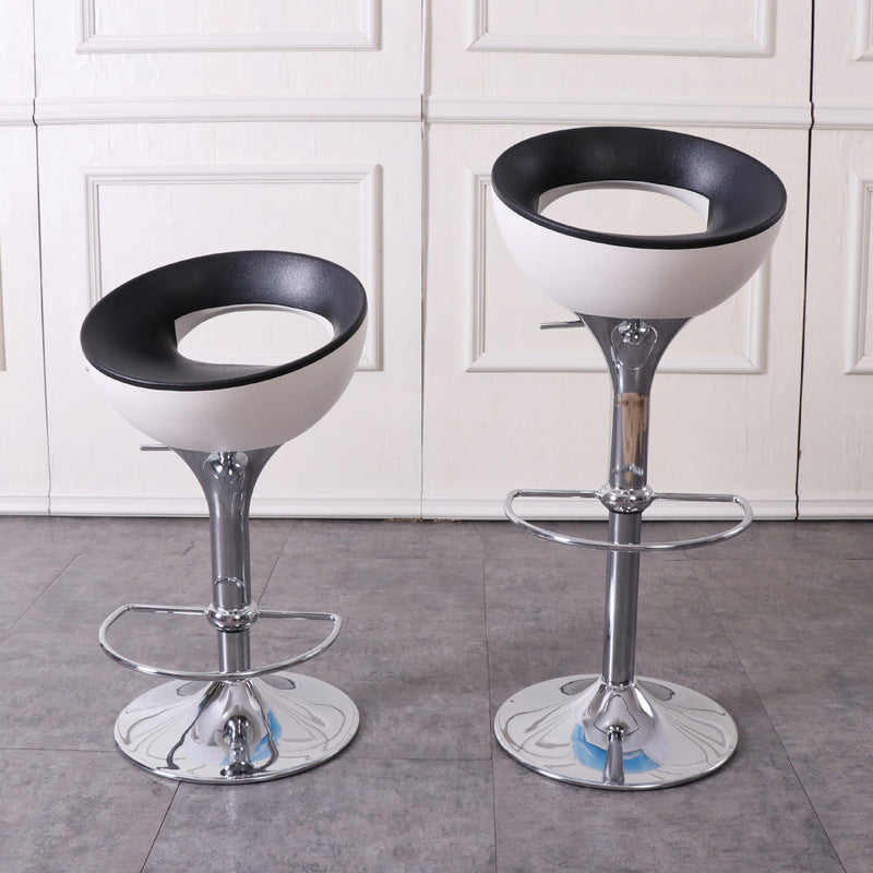 Modern Simplicity Iron ABS Round Bowl Hollowed Bar Stool Footrest Swivel For Kitchen