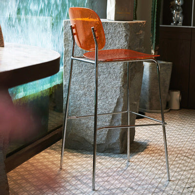 Modern Minimalist Square Iron Acrylic Bar Stool Backrest For Dining Room