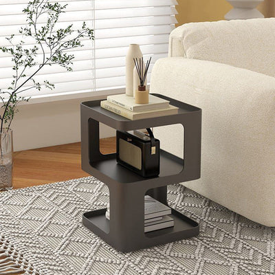 Modern Simplicity Square Iron End Table 3-Tier For Living Room