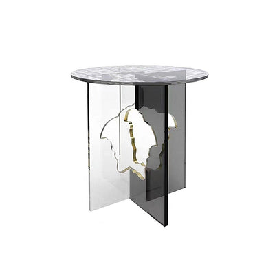 Modern Luxury Round Acrylic End Table 1-Tier For Living Room