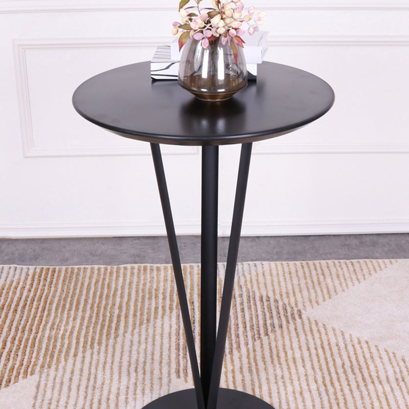 Modern Minimalist Round Iron Steel Plate Bar Table For Dining Room