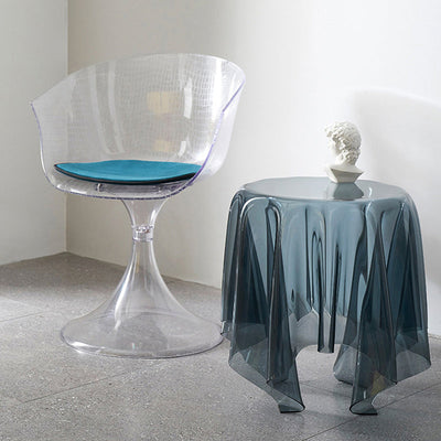 Contemporary Scandinavian Round Tablecloth Acrylic End Table For Living Room