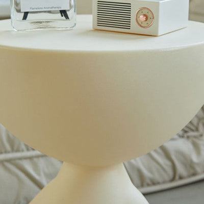 Modern Minimalist Round Small Flat PE End Table 1-Tier For Living Room