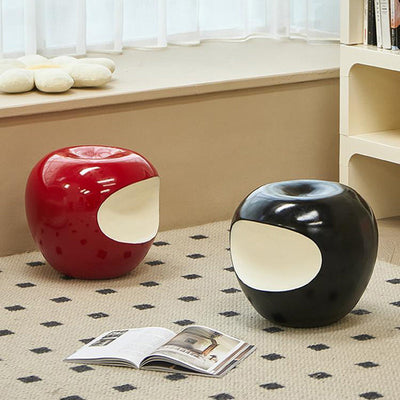 Modern Art Deco Apple Round Resin Chair Backless Armless For Bedroom