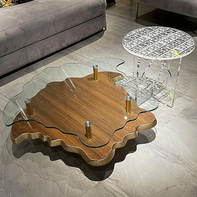 Modern Luxury Round Acrylic End Table 1-Tier For Living Room