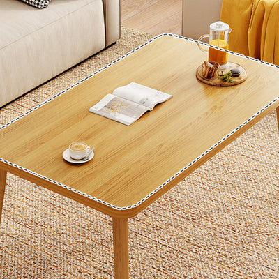 Modern Minimalist Rectangular Solid Wood Coffee Table For Living Room