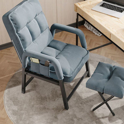 Modern Simplicity Cotton Fabric Steel Square Recliner Adjustable Backrest Footrest Armrest For Home Office