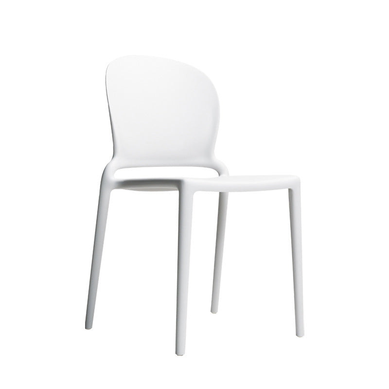 Contemporary Nordic Curved Square PP Dining Chair Backrest Armless For Dining Room