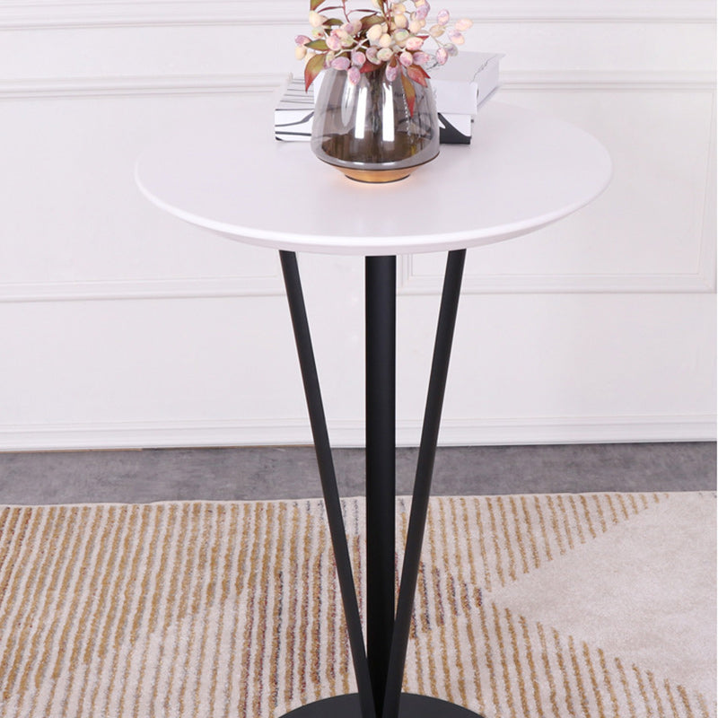 Modern Minimalist Round Iron Steel Plate Bar Table For Dining Room