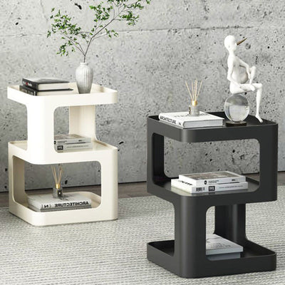 Modern Minimalist Square Iron Side Table 3-Tier For Living Room