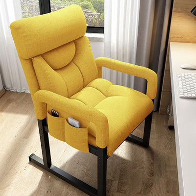 Modern Minimalist Rectangle Half Round Lift Cotton Linen Metal Desk Chair Backrest Arm For Home Office