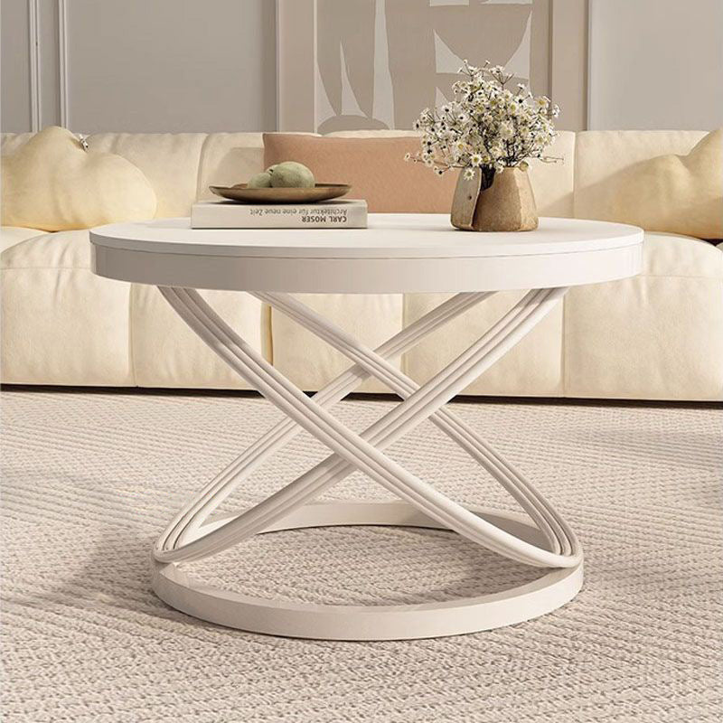 Contemporary Nordic Round Circle Iron Slab Coffee Table For Living Room