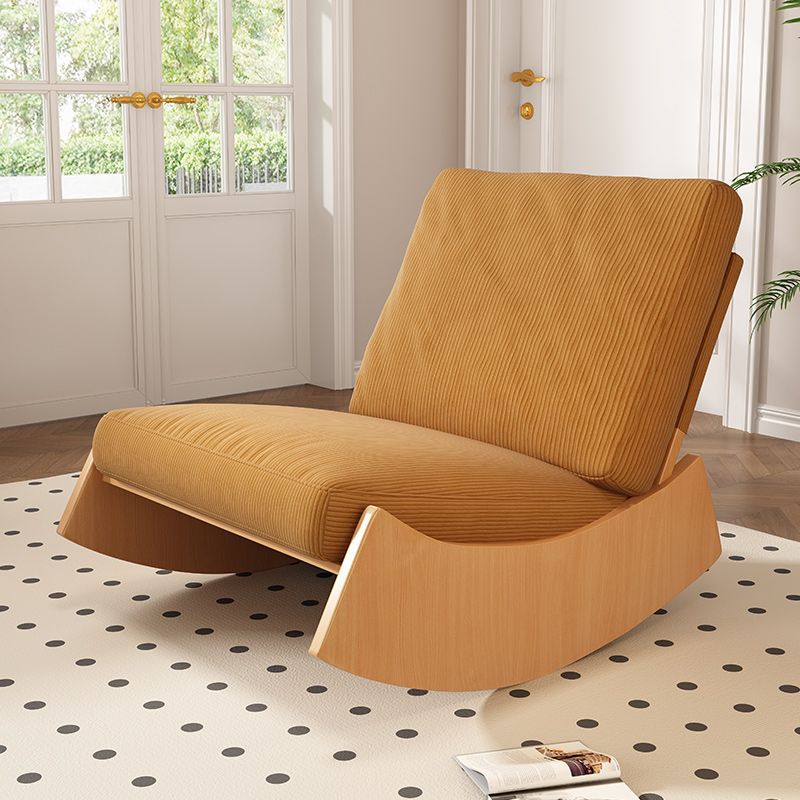 Contemporary Nordic Square Corduroy Sponge Wood Recliner Footrest Backrest For Living Room