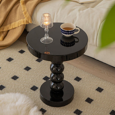 Contemporary Retro Round Gourd Base Solid Wood Coffee Table For Living Room