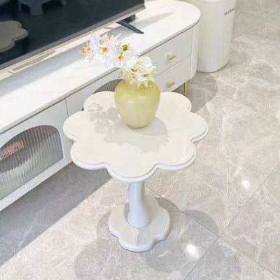 Contemporary Scandinavian Petal Flower Glass Stainless Steel End Table 1-Tier For Living Room