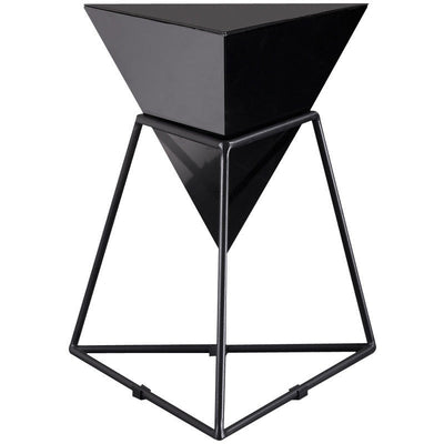 Modern Luxury Triangle Cone Iron Panel Rock Panel Gold Plated Shelf Side Table 1-Tier For Living Room