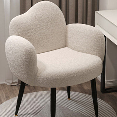 Contemporary Creative Round Upholstered Clouds Nylon Carbon Steel Vanity Stool Backrest For Bedroom