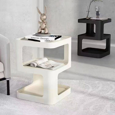 Modern Minimalist Square Iron Side Table 3-Tier For Living Room