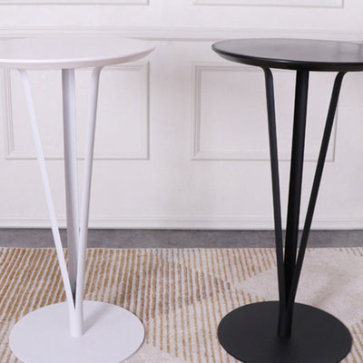 Modern Minimalist Round Iron Steel Plate Bar Table For Dining Room