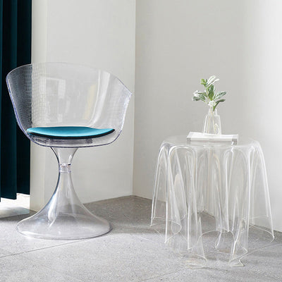 Contemporary Scandinavian Round Tablecloth Acrylic End Table For Living Room