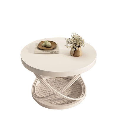 Contemporary Nordic Round Circle Iron Slab Coffee Table For Living Room