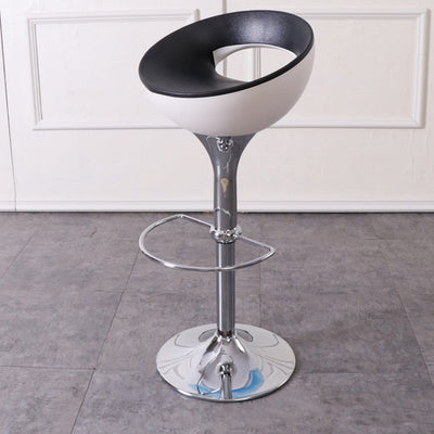 Modern Simplicity Iron ABS Round Bowl Hollowed Bar Stool Footrest Swivel For Kitchen