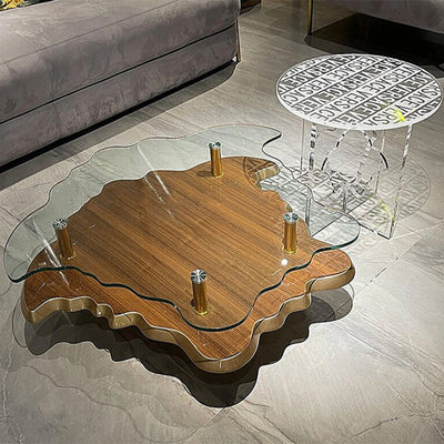 Modern Luxury Round Acrylic End Table 1-Tier For Living Room