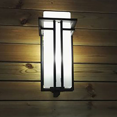 Modern Minimalist Waterproof Rectangular Alloy Glass 1-Light Wall Sconce Lamp For Outdoor Patio