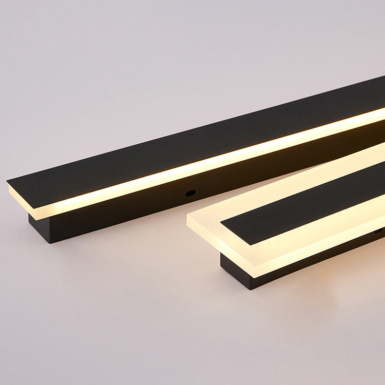 Modern Minimalist Long Rectangular Aluminum Acrylic LED Wall Sconce Lamp For Garden