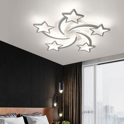 Modern Minimalist Star Hardware Acrylic LED Semi-Flush Mount Ceiling Light For Living Room