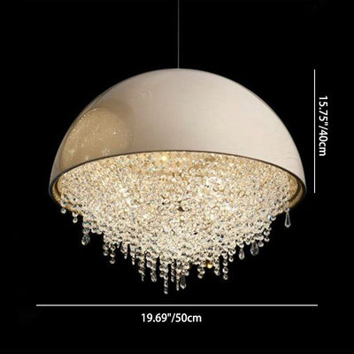 Modern Luxury Round Crystal Iron 3/4/5/6-Light Chandelier For Living Room